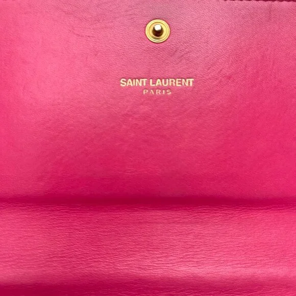 Yves Saint Laurent Pink caviar Leather Bi-fold Long Wallet - Picture 6 of 15